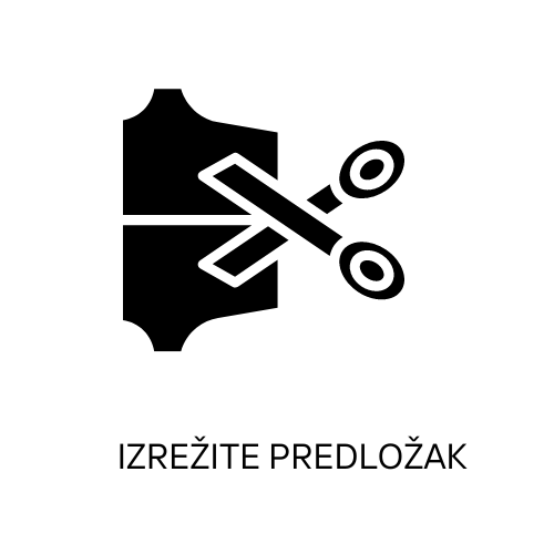 Pripremite papirnati uzorak STVARNE VELIČINE